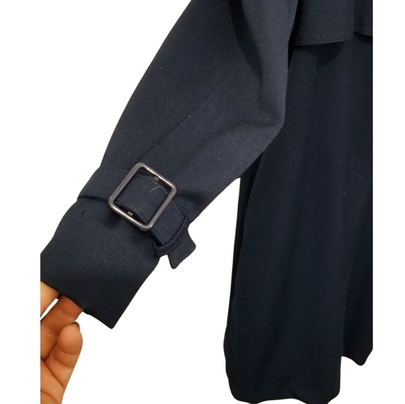 Vintage Wool Trench Coat – Navy Military Cut (Unisex L–XL) - Picture 3 of 4